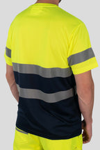 Herren Warnschutz T-Shirt mit Reflexstreifen Hohe Sichtbarkeit EN ISO 20471 Klasse 2 Delta