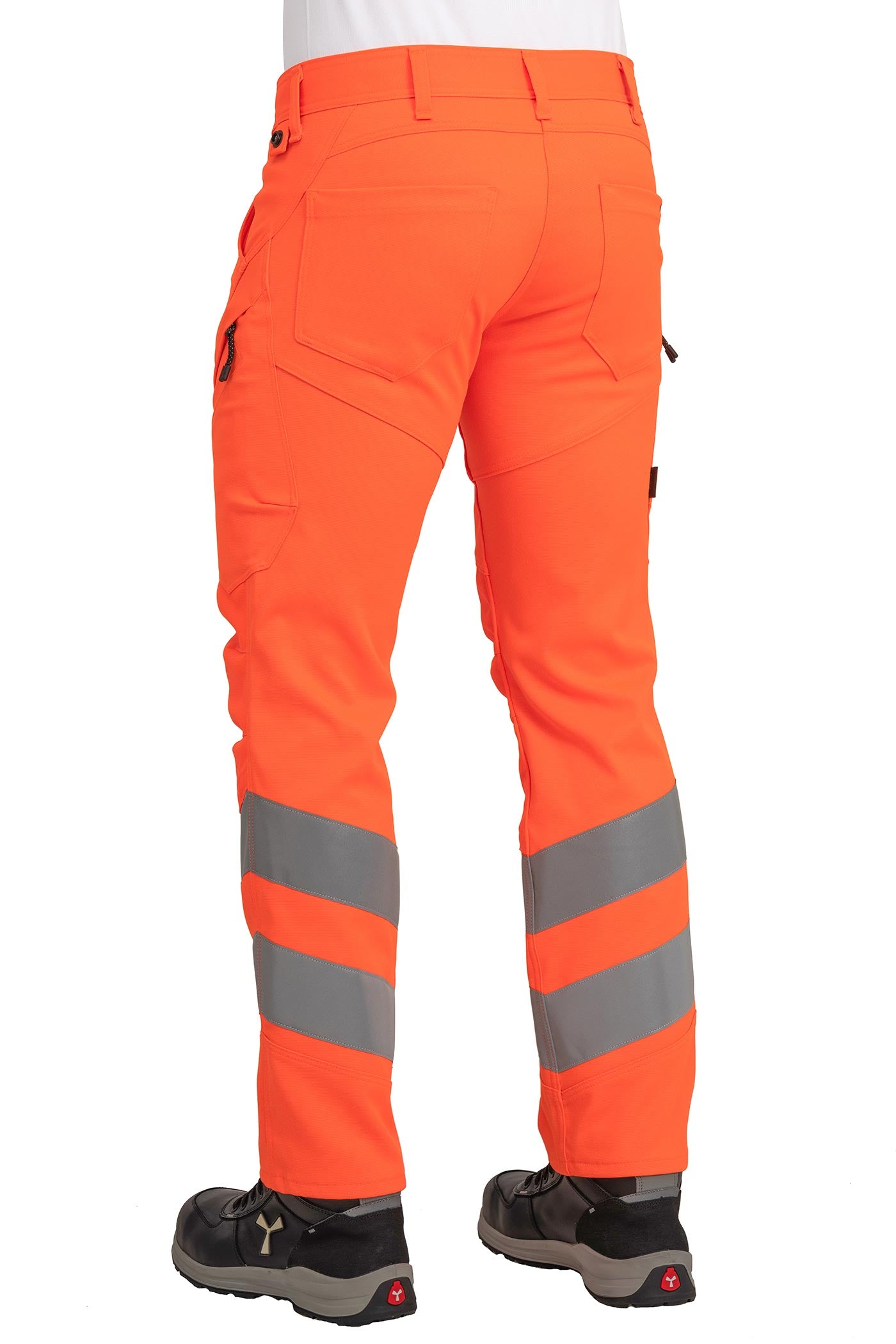 Herren Arbeitshose Warnschutz mit Gesäßtaschen in Orange