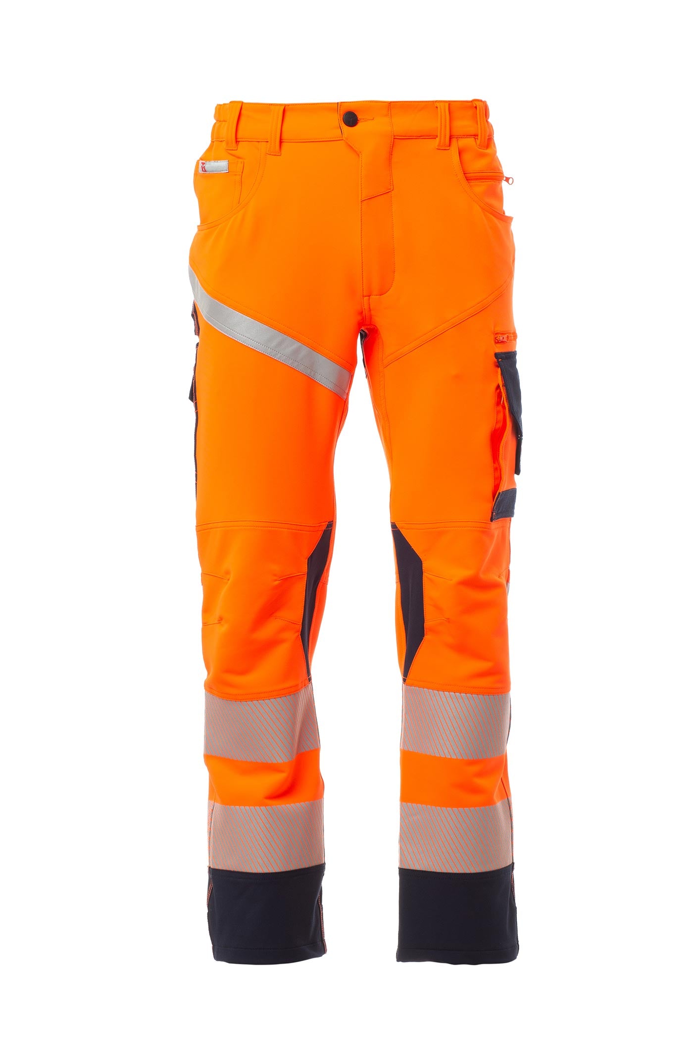 Herren Warnschutzhose mit vielen praktischen Taschen und Stretch in Orange