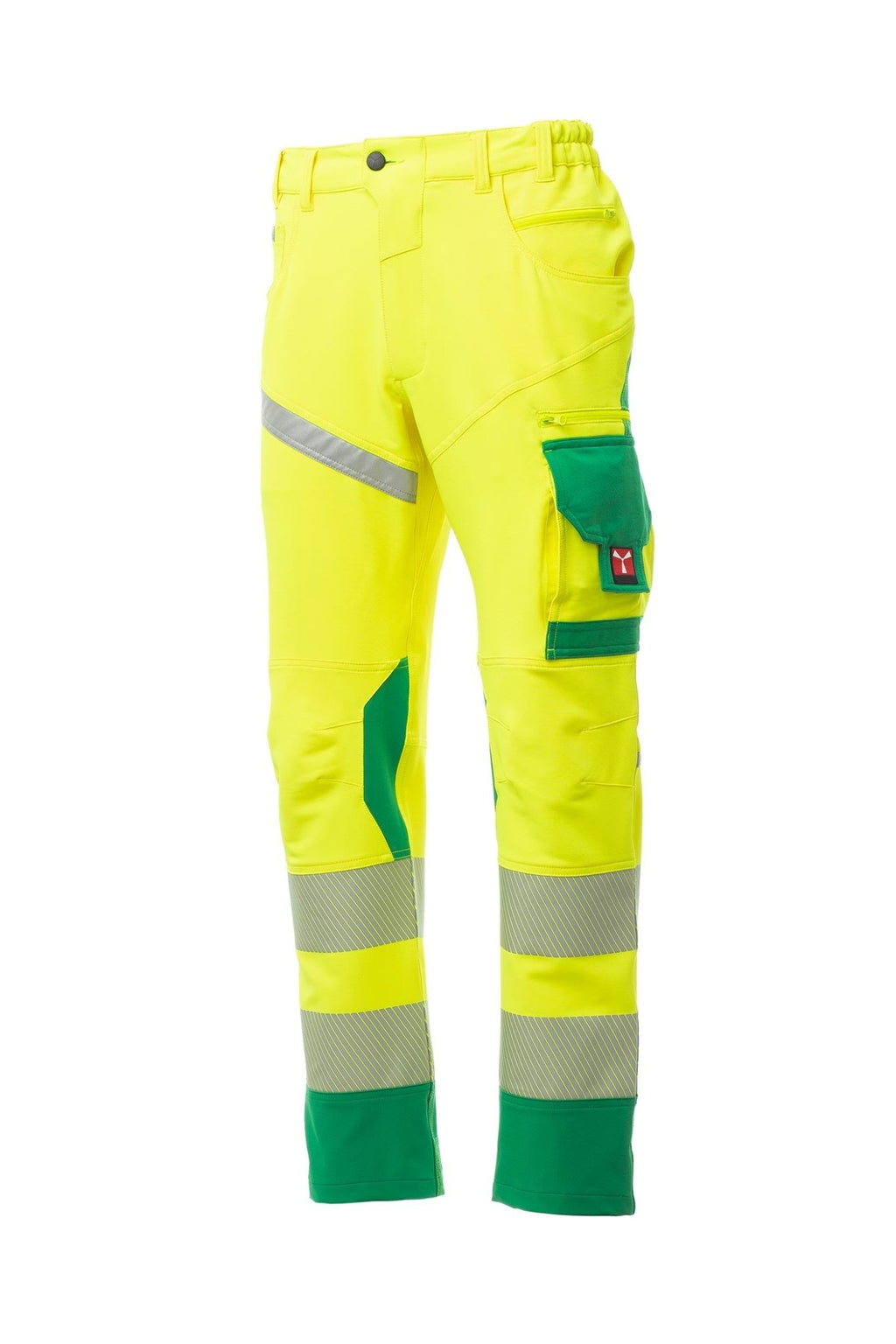 Herren Warnschutzhose Sicherheit mit Reflexstreifen in Gelb-Grün