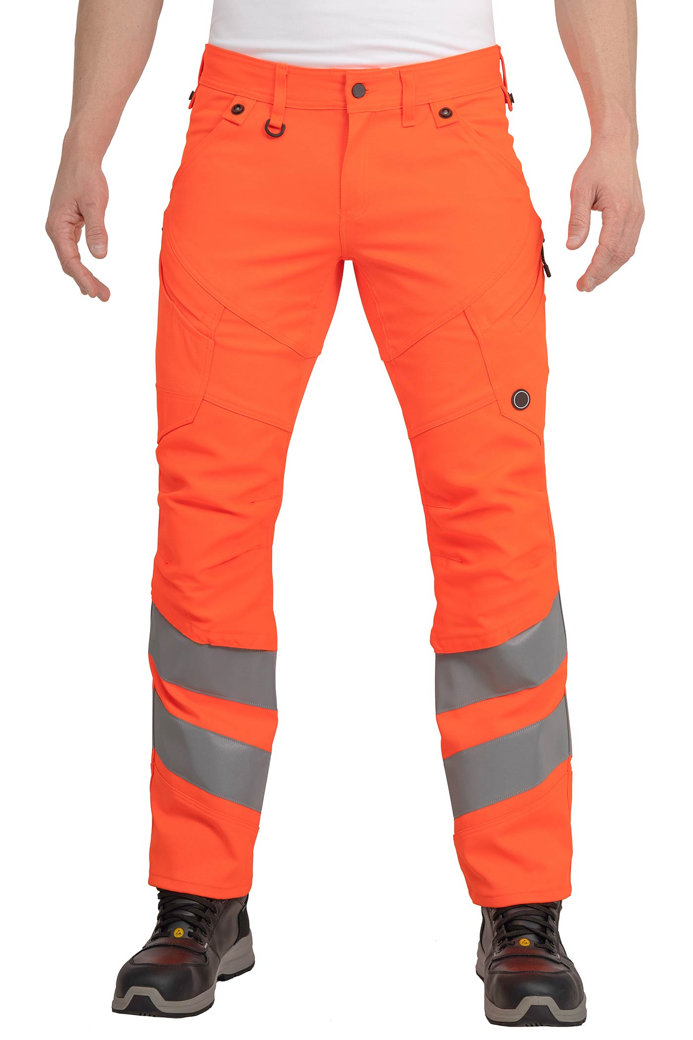 Herren Warnschutzhose mit Reflexstreifen in Orange