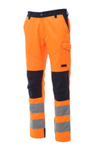 Herren Warnschutzhose mit Reflexstreifen und hoher Sichtbarkeit in Orange