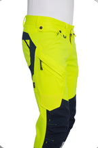 Herren Arbeitshose Warnschutz mit Kniepolstertaschen in Gelb-Dunkelblau