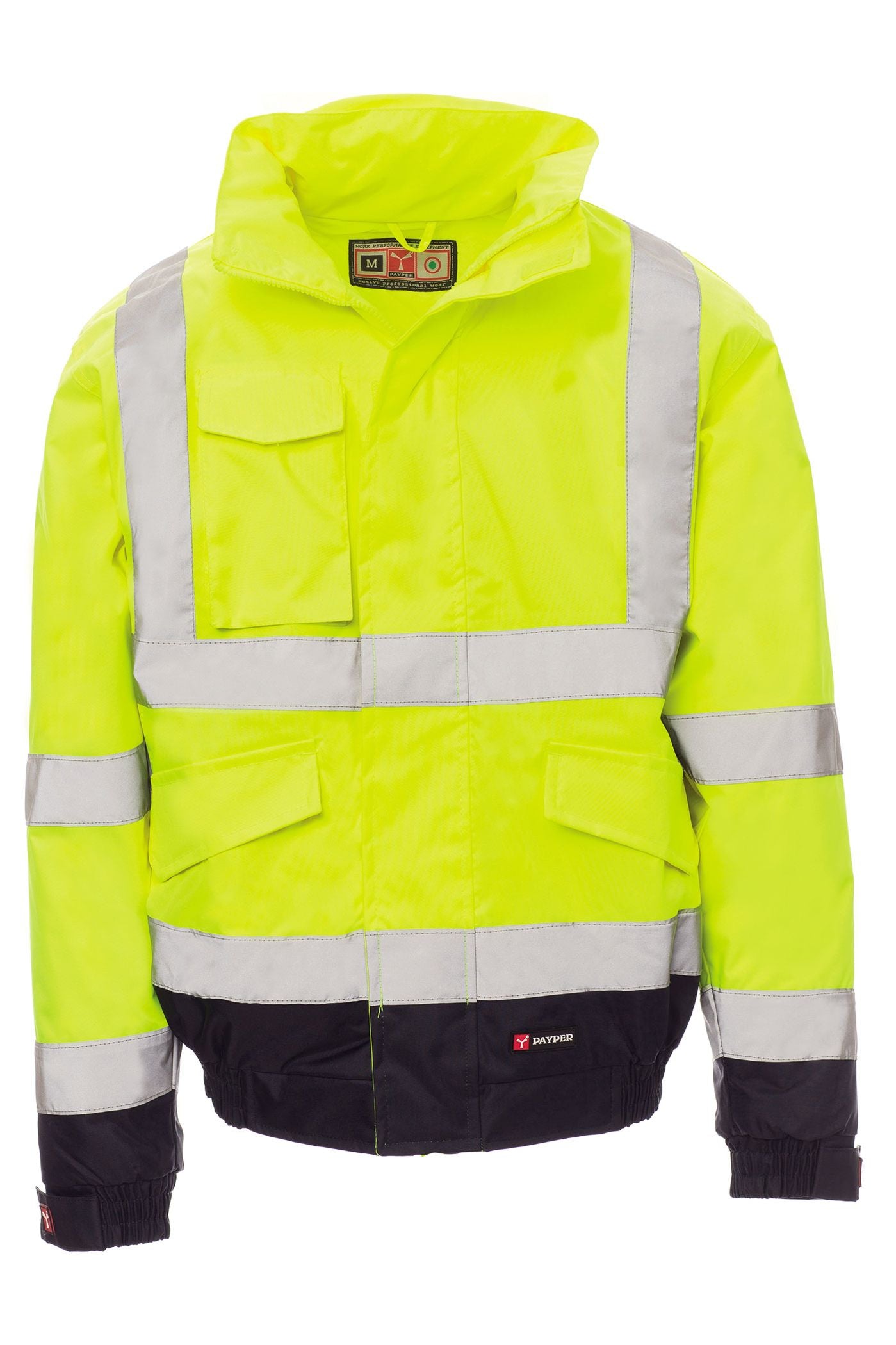 Jacke in Signalfarben mit Taschen und Reißverschluss