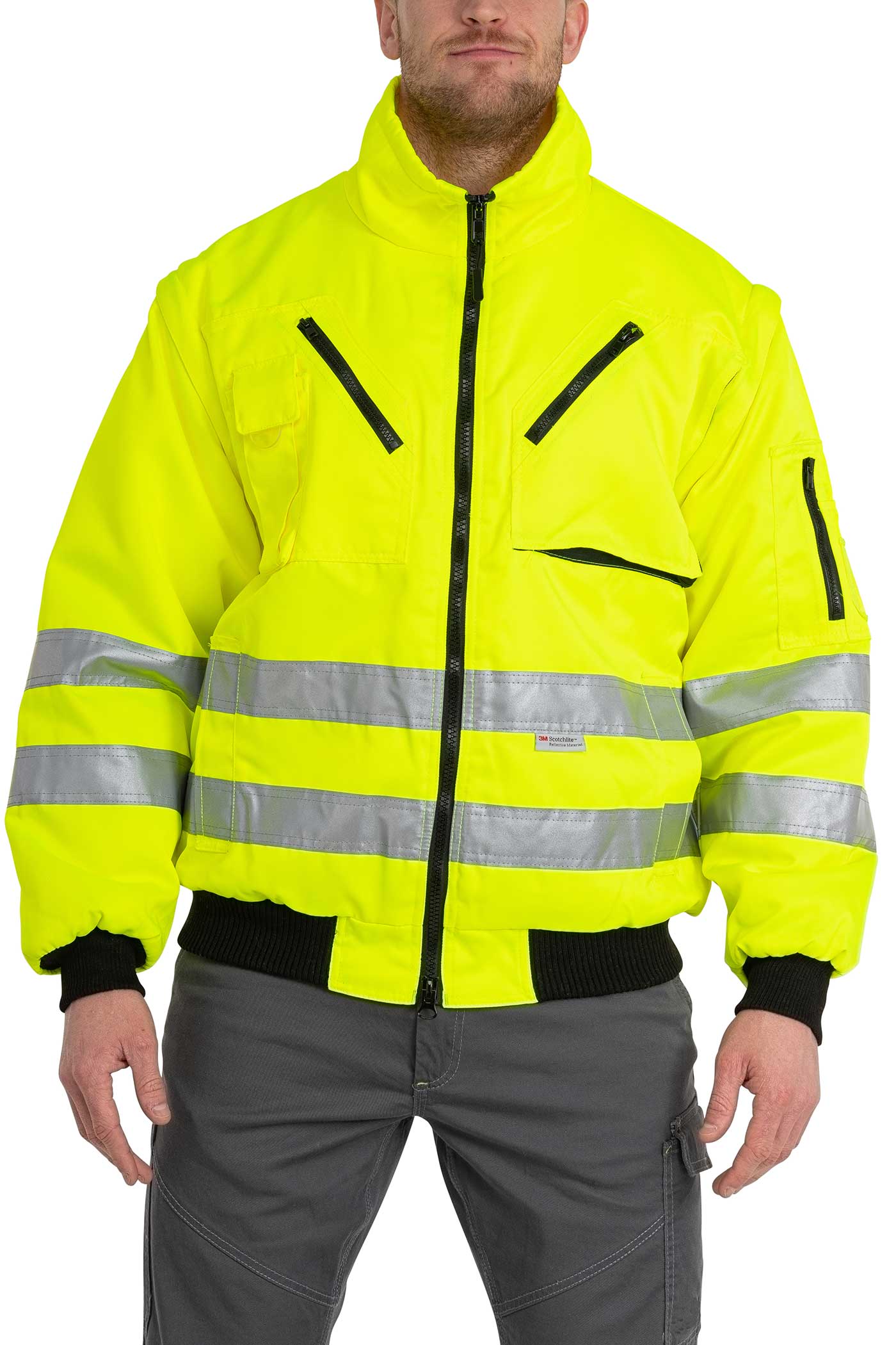 Herren Warnschutzjacke aus hochwertigem Materialien in Gelb