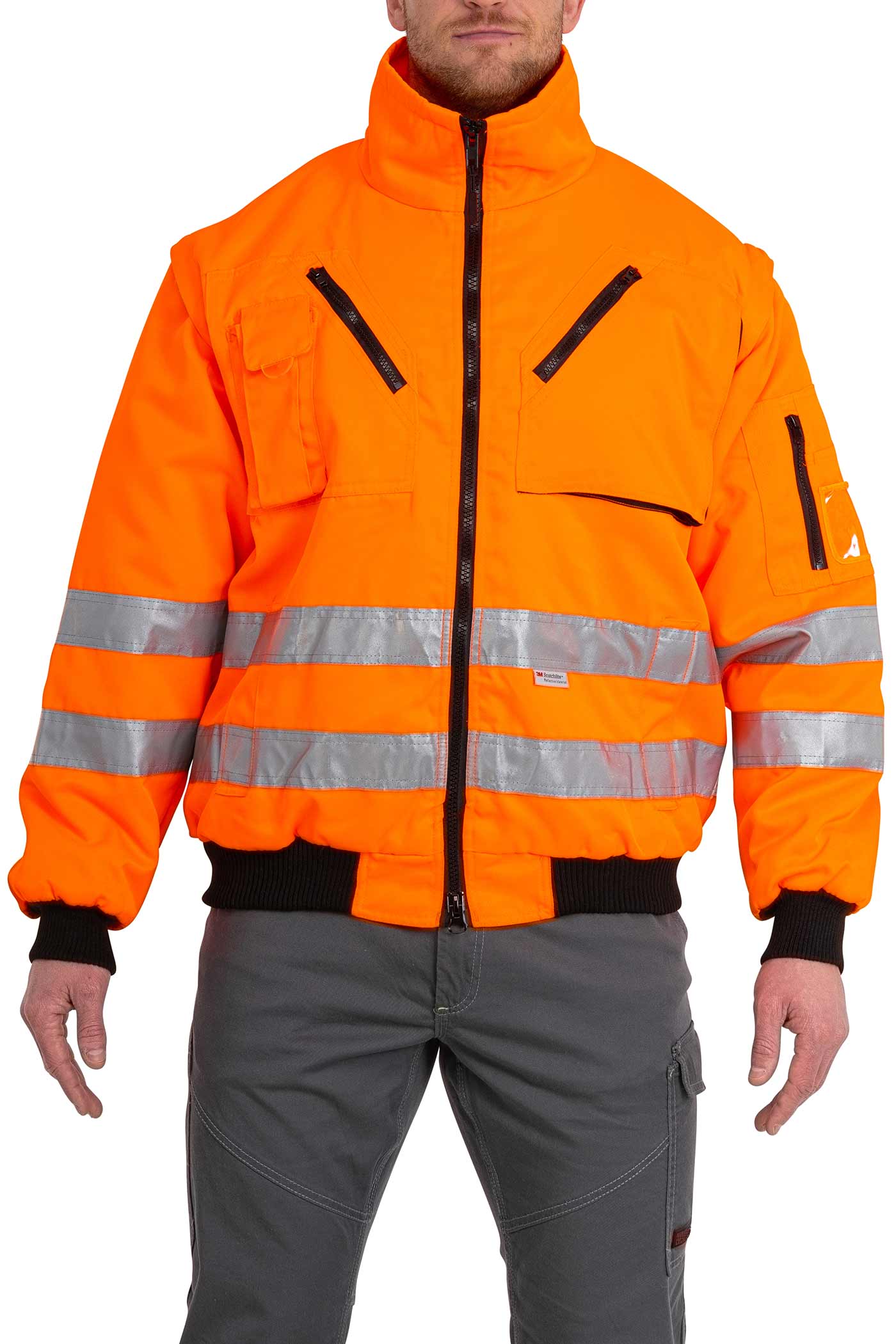 Herren Warnschutzjacke aus hochwertigem Materialien in Orange