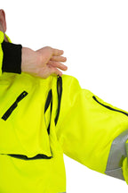 Herren Warnschutzjacke mit abtrennbaren Ärmeln in Gelb