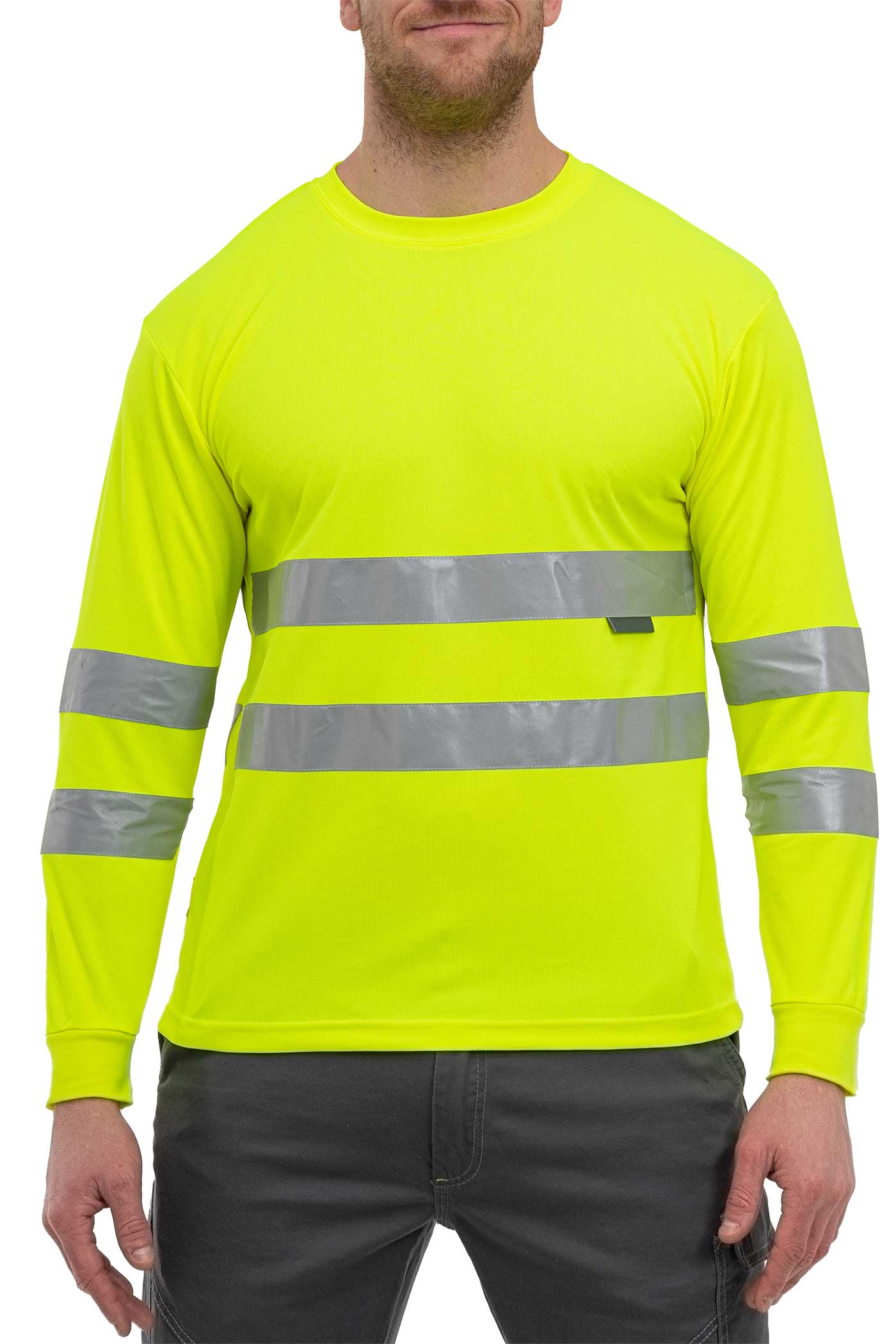 Herren Warnschutzpullover Gelb