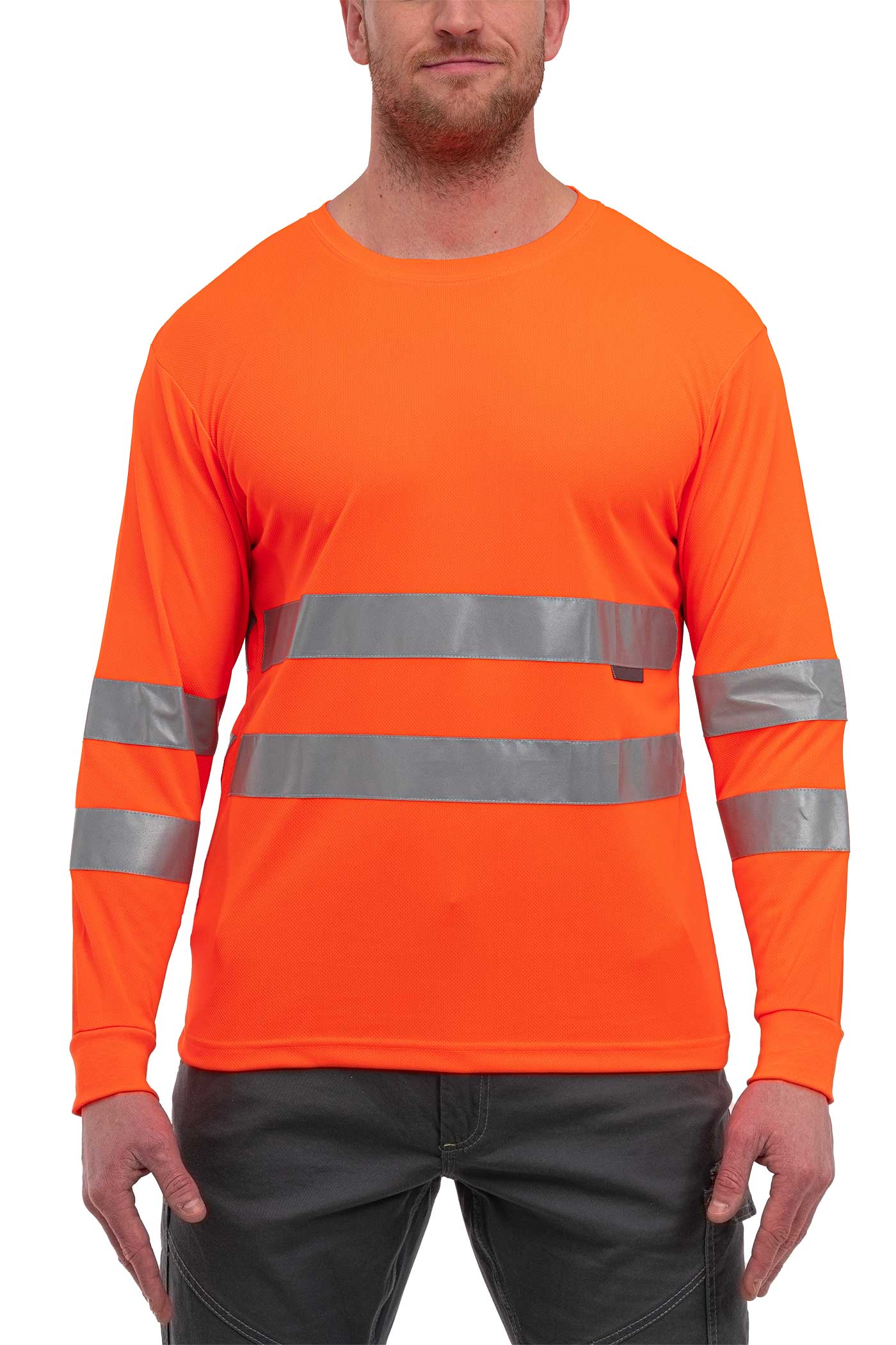 Herren Warnschutzpullover Orange