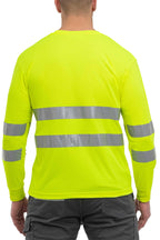 Sweatshirt dünner Pullover mit Reflexstreifen in Gelb