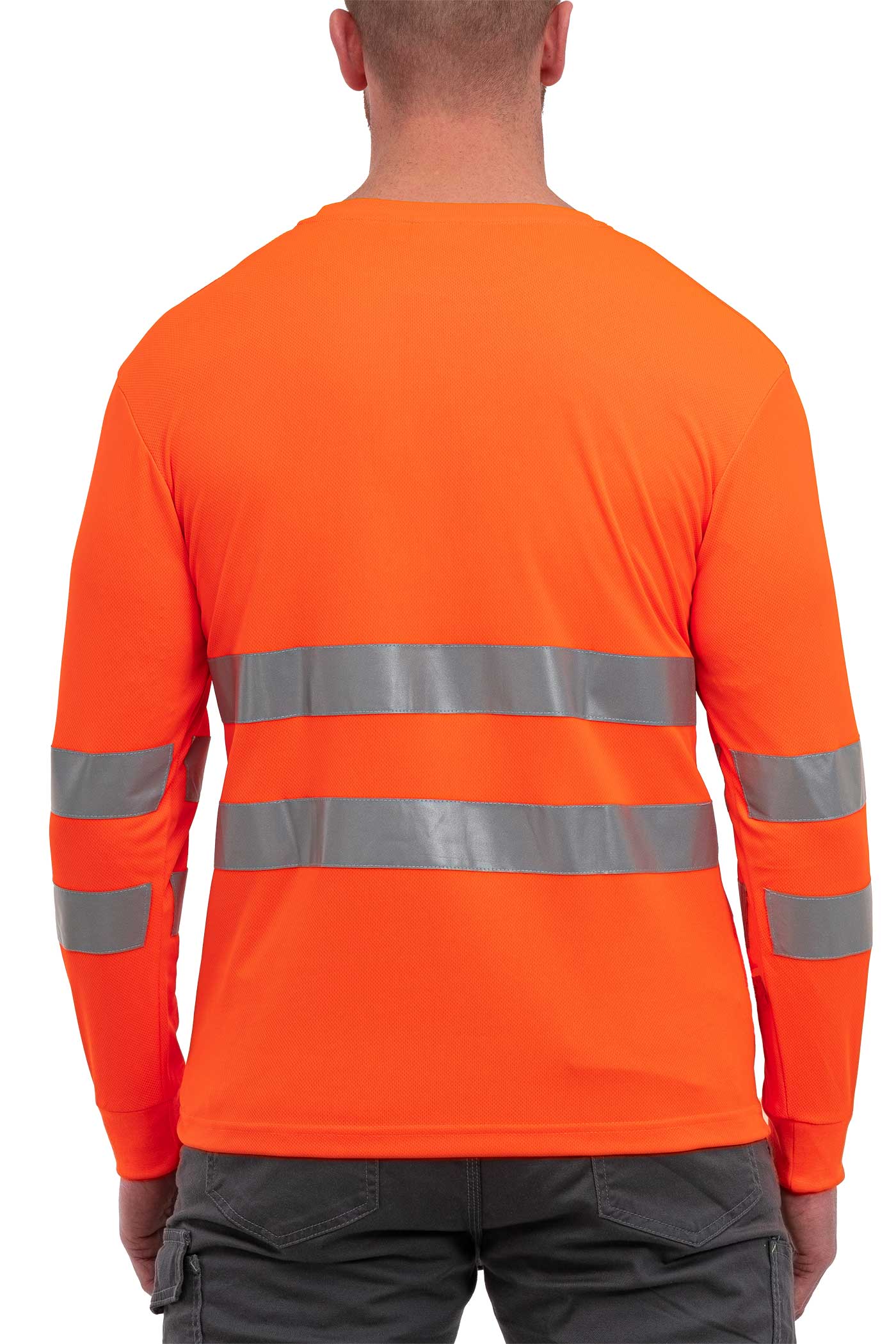 Sweatshirt dünner Pullover mit Reflexstreifen in Orange