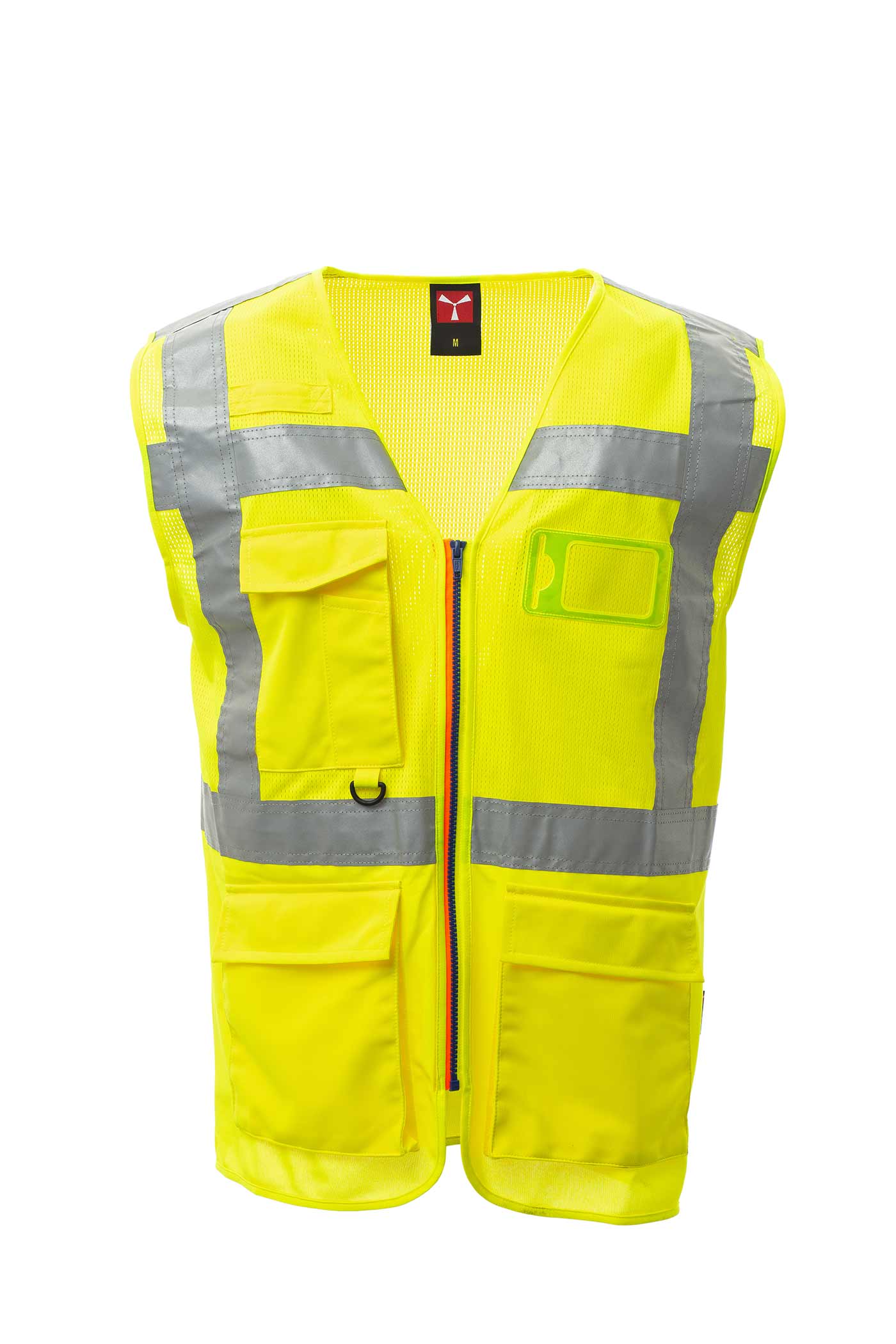 Herren Warnweste mit Einstecktaschen & Ausweisfach Warnschutzweste Extra Mesh