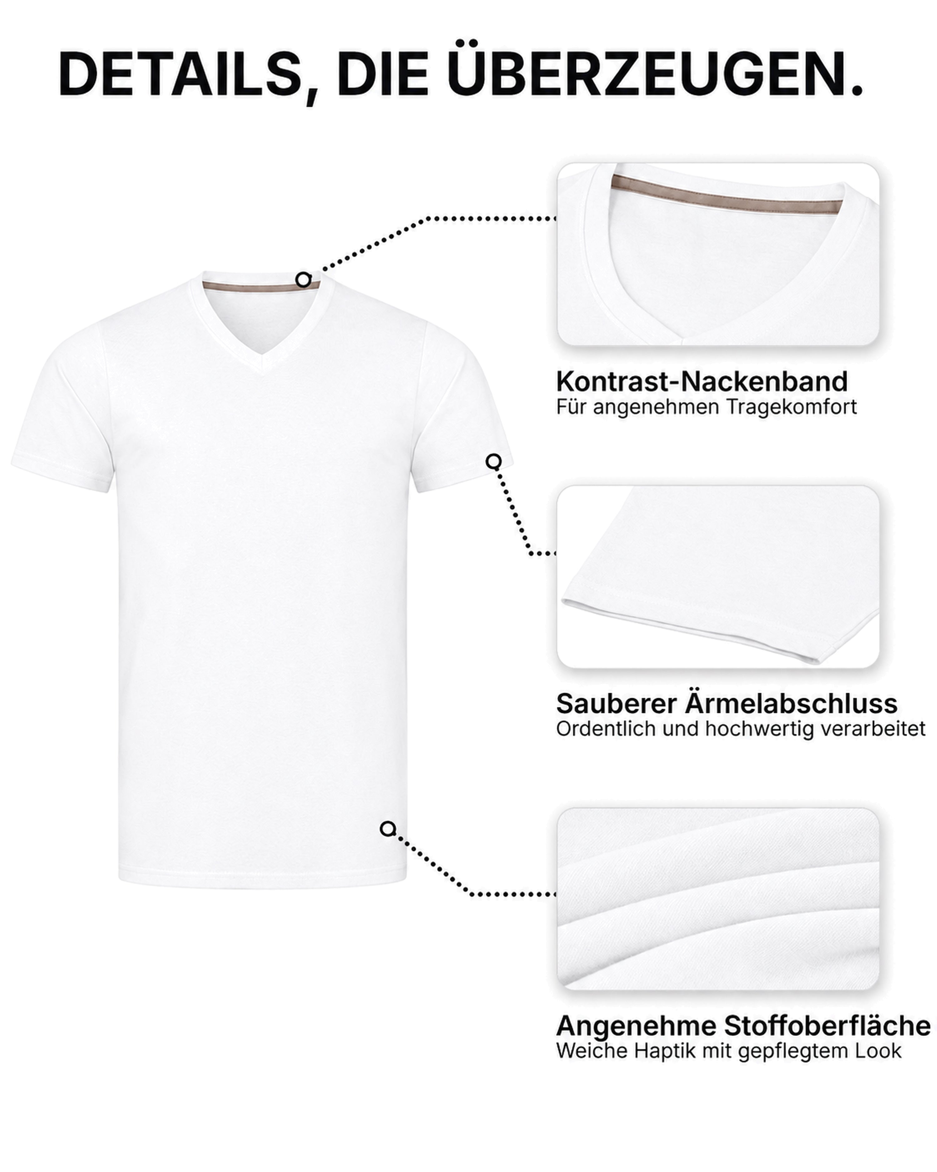 Herren T-Shirt V-Ausschnitt Baumwolle – V-Neck