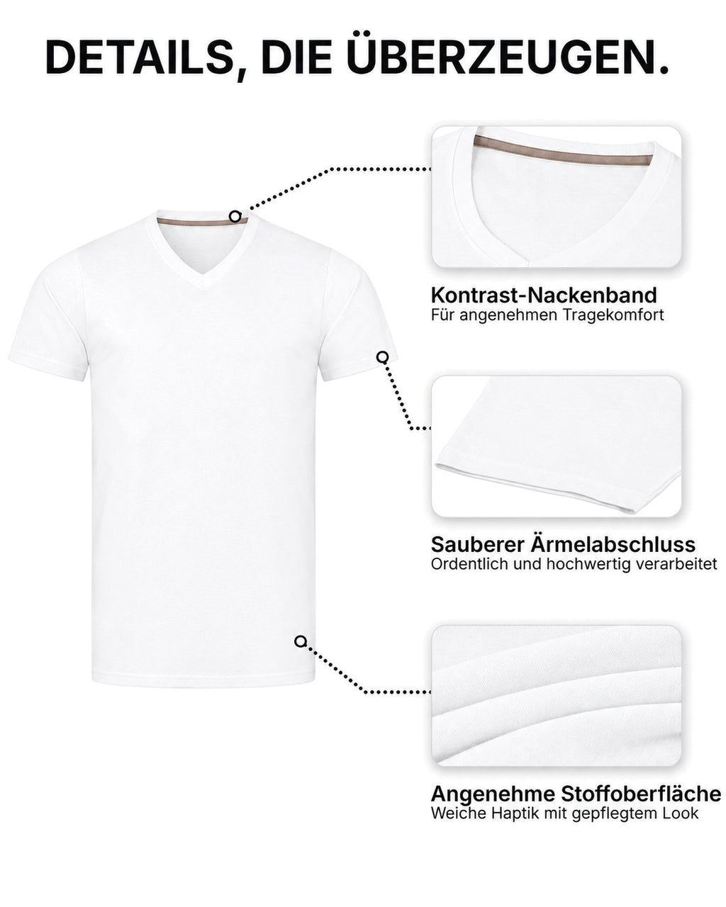 Herren T-Shirt 5er Pack V-Ausschnitt – V-Neck