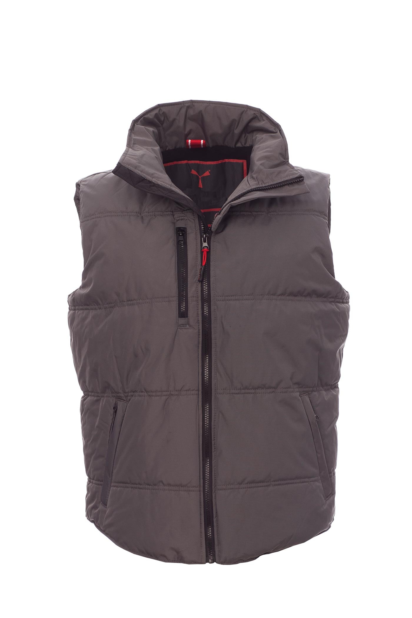 Herren Steppweste mit Reißverschlusstaschen wattiert in Anthrazit