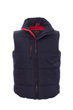 Herren Steppweste mit Reißverschlusstaschen wattiert in Dunkelblau-Rot