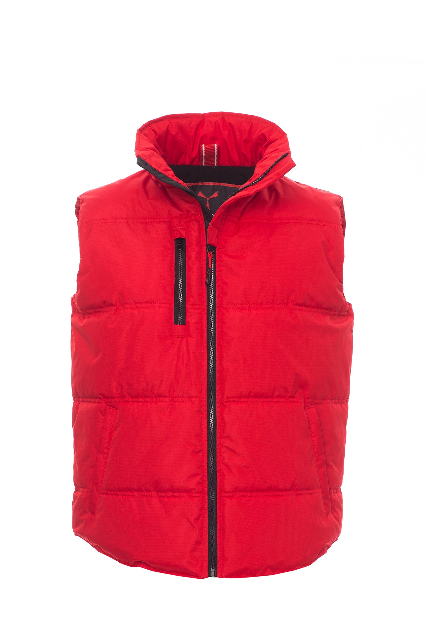 Herren Steppweste mit Reißverschlusstaschen wattiert in Rot