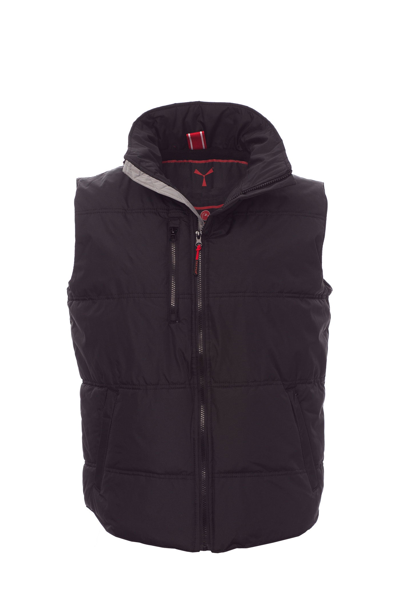 Herren Steppweste mit Reißverschlusstaschen wattiert in Schwarz