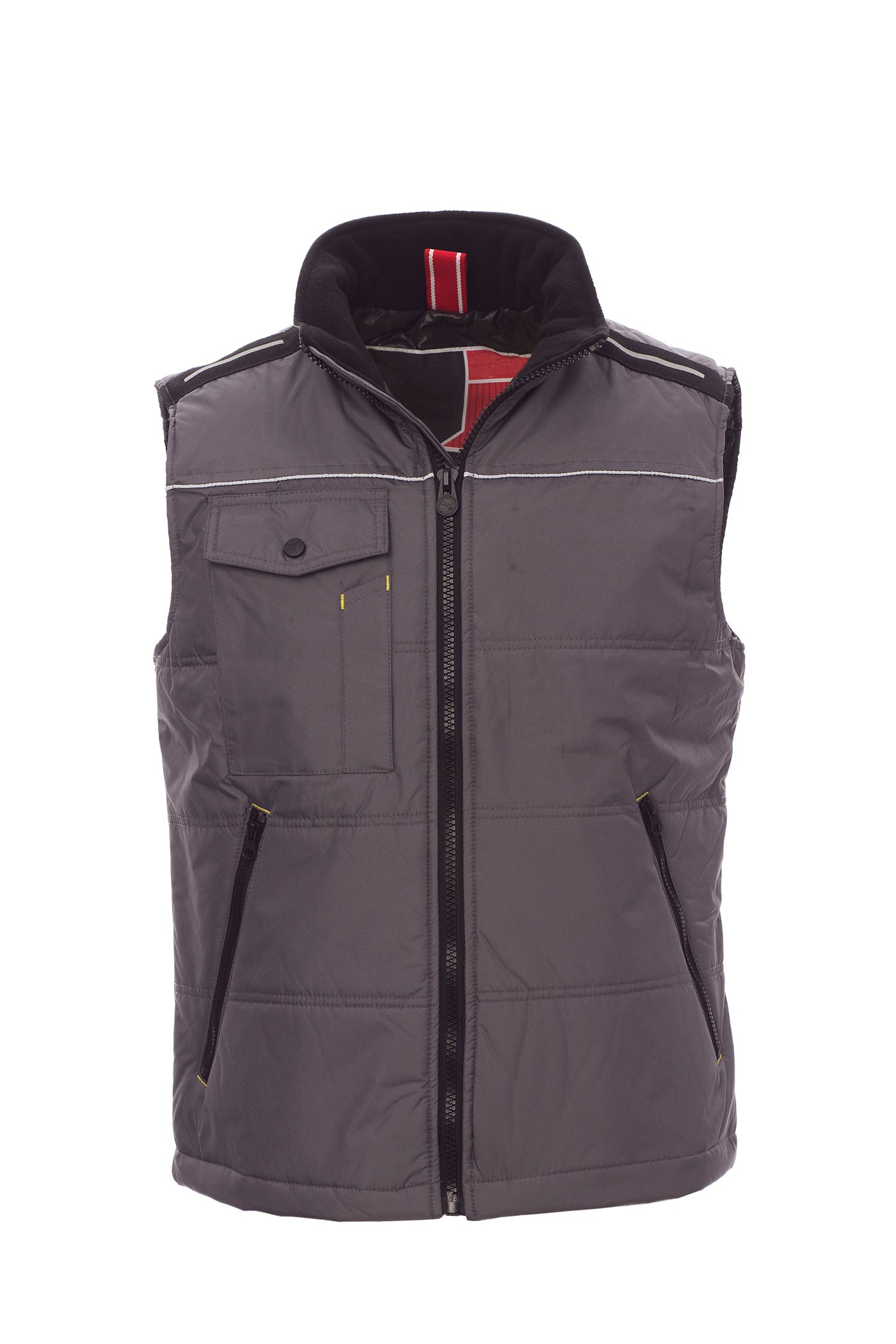 Herren Arbeitsweste mit großen Taschen gefüttert in Anthrazit