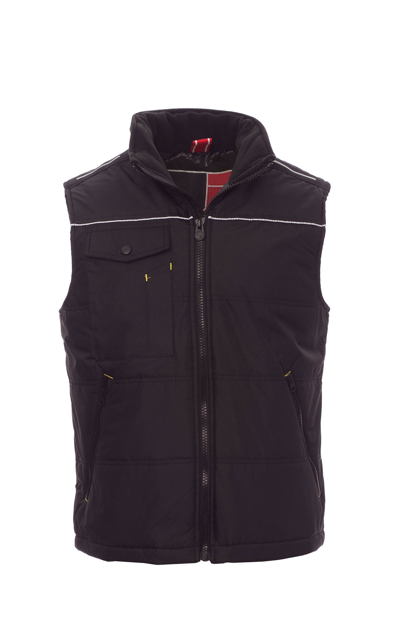 Herren Arbeitsweste mit großen Taschen gefüttert in Schwarz