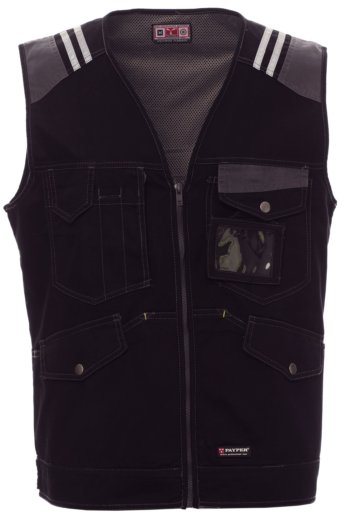 Herren Arbeitsweste fuer warme Tage in Schwarz