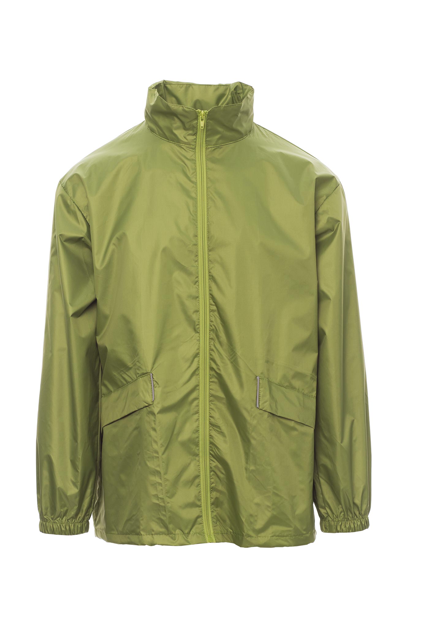 Herren Windbreaker mit Taschen und einrollbarer Kapuze in Grün