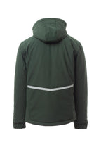 Herren Winterjacke gefüttert mit einem Reflexstreifen und Kapuze in Grün