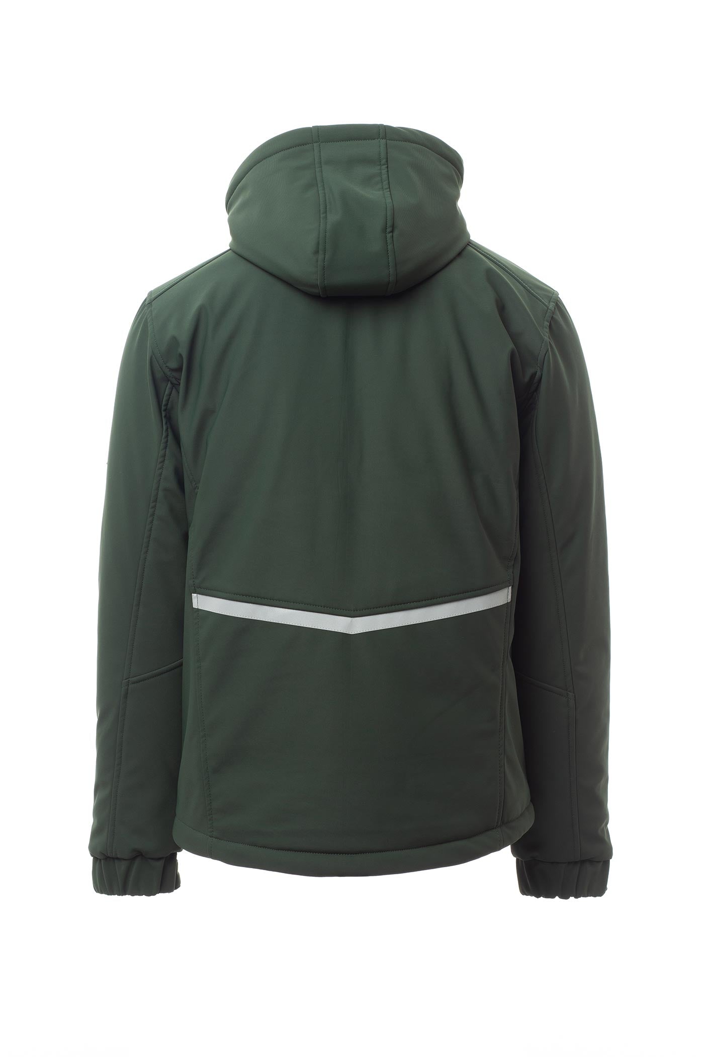 Herren Winterjacke gefüttert mit einem Reflexstreifen und Kapuze in Grün