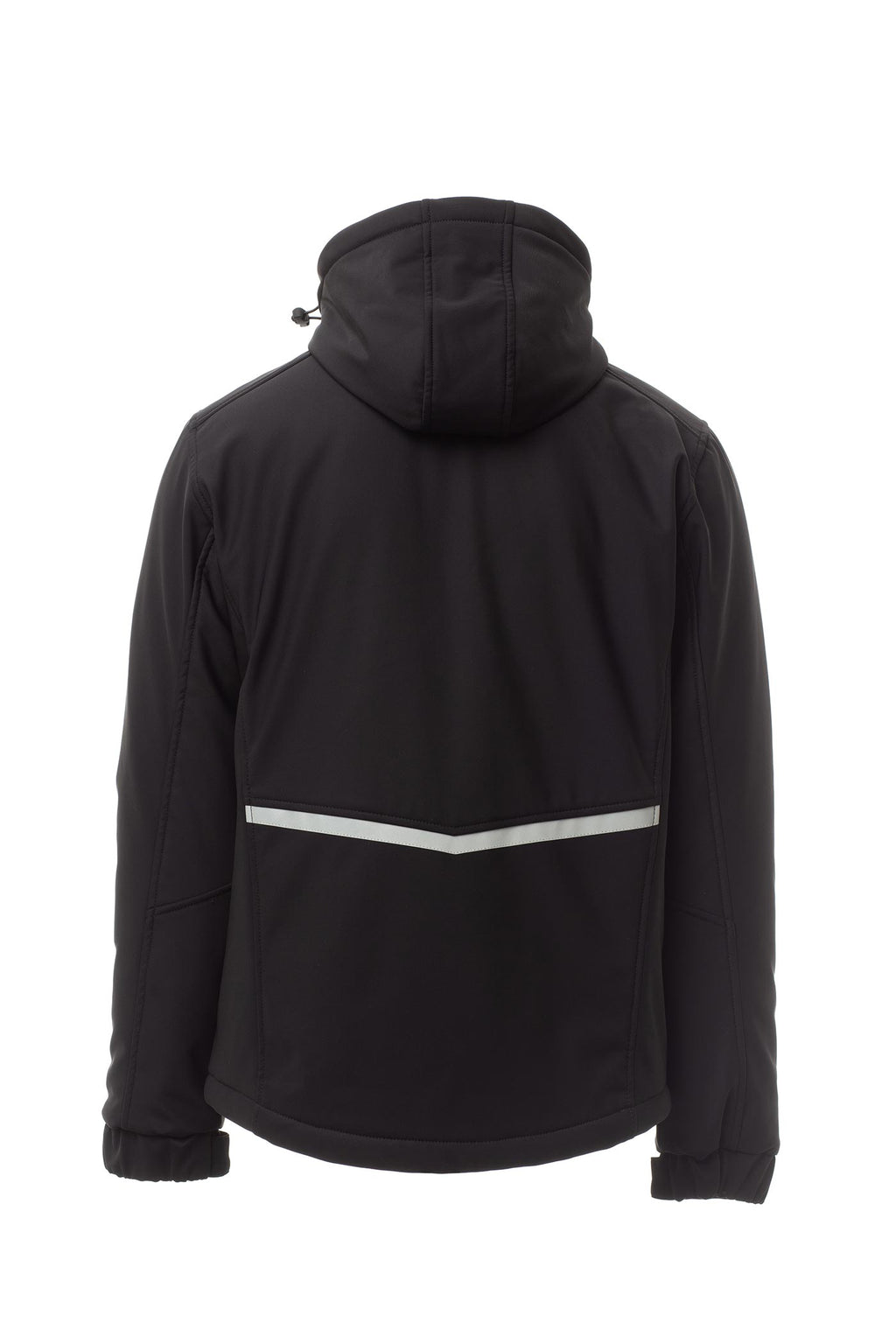 Herren Winterjacke gefüttert mit einem Reflexstreifen und Kapuze in Schwarz