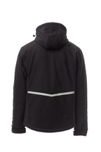 Herren Winterjacke gefüttert mit einem Reflexstreifen und Kapuze in Schwarz