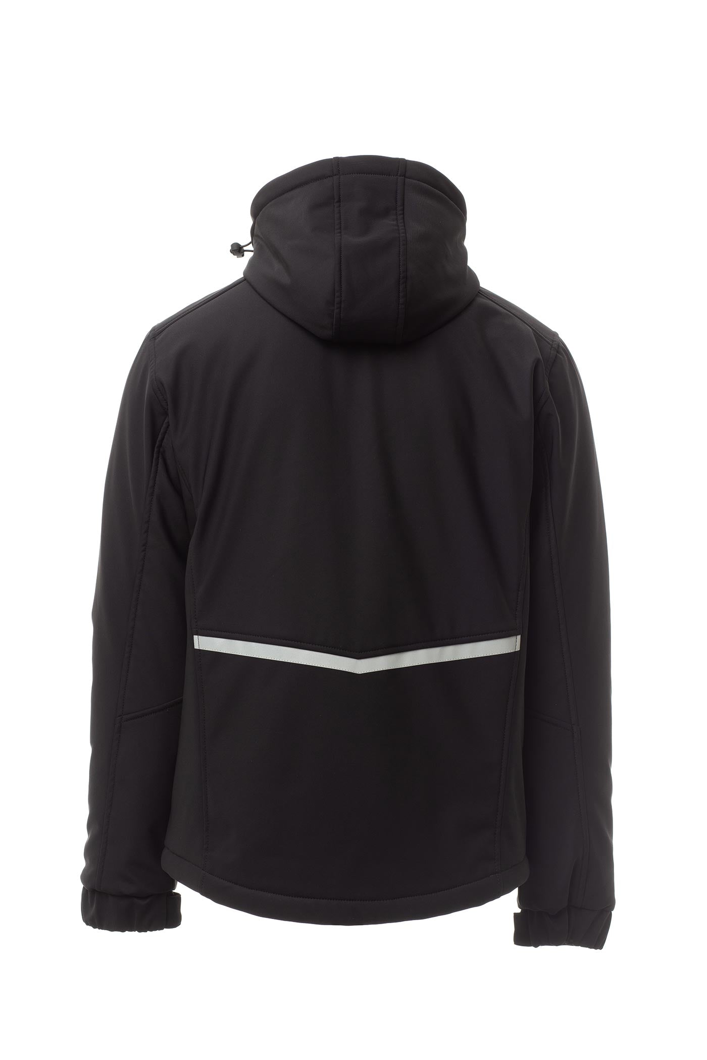 Herren Winterjacke gefüttert mit einem Reflexstreifen und Kapuze in Schwarz