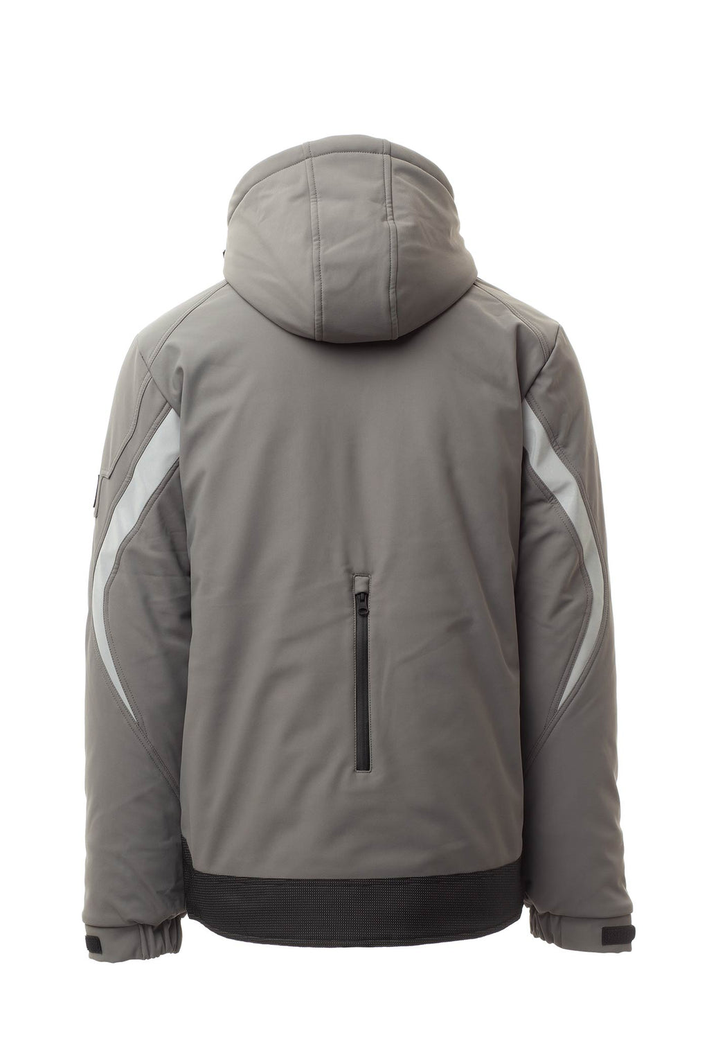 Herren Winterjacke mit abtrennbarer Kapuze und Stehkragen in Grau