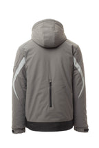Herren Winterjacke mit abtrennbarer Kapuze und Stehkragen in Grau