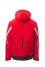 Herren Winterjacke mit abtrennbarer Kapuze und Stehkragen in Rot