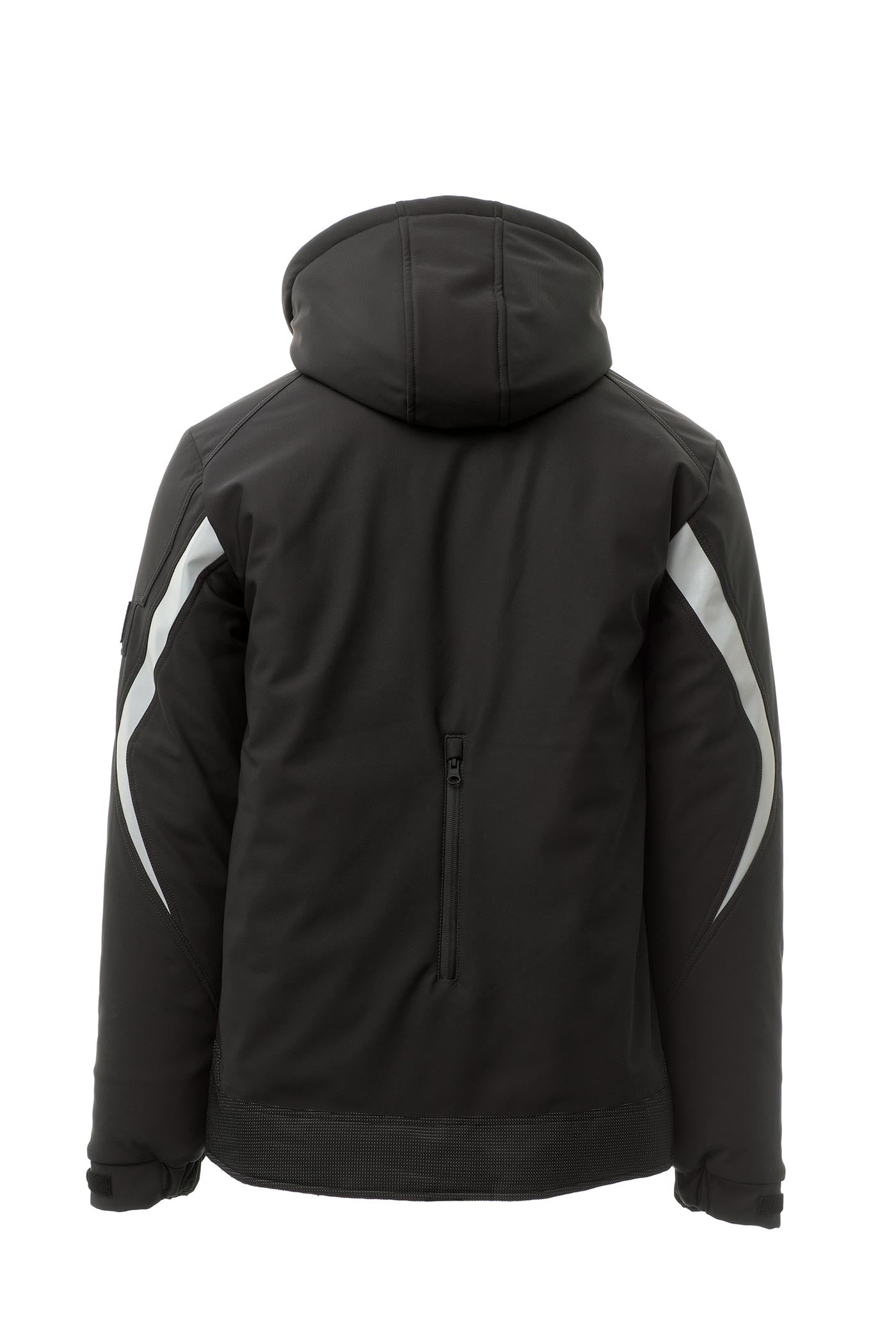 Herren Winterjacke mit abtrennbarer Kapuze und Stehkragen in Schwarz
