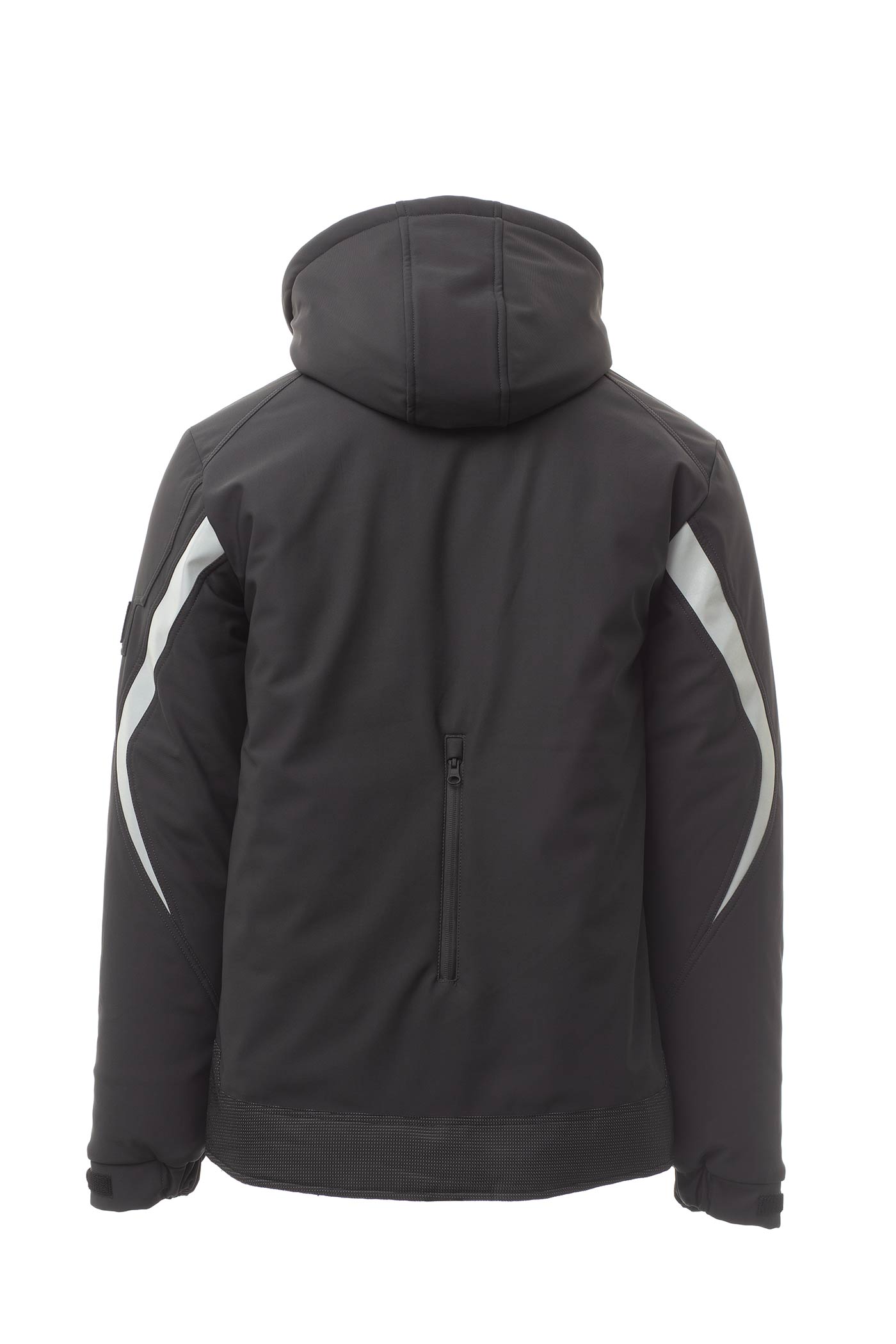 Herren Winterjacke mit abtrennbarer Kapuze und Stehkragen in Anthrazit