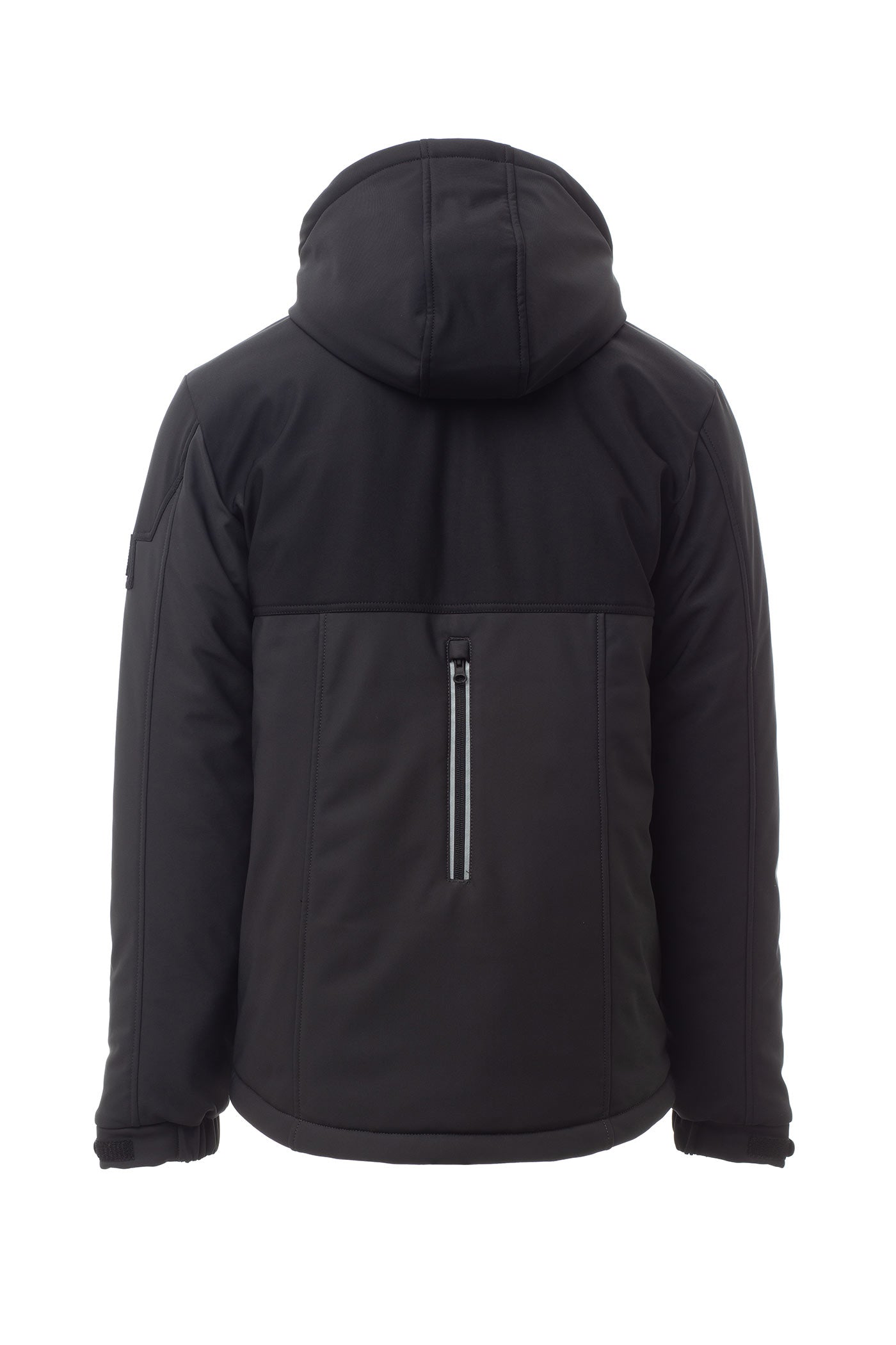 Herren Winterjacke aus Softshell mit abtrennbarer Kapuze in Anthrazit