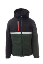 Herren gefütterte Winterjacke mit Brusttasche und Stehkragen in Grün