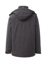 Herren Winterjacke Softshell Rückseite mit Kapuze in Anthrazit
