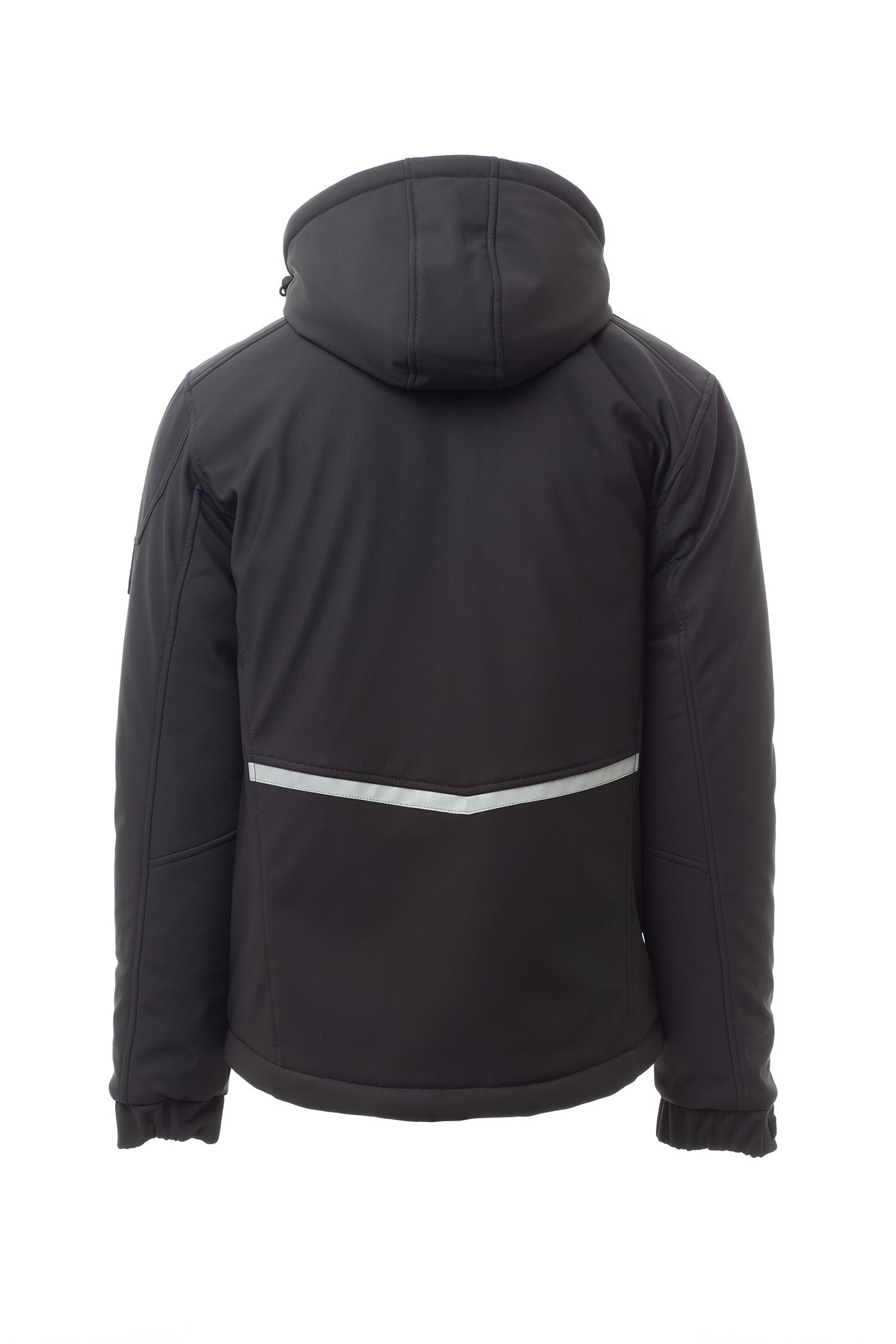Herren Winterjacke aus Softshell mit Kapuze in Anthrazit