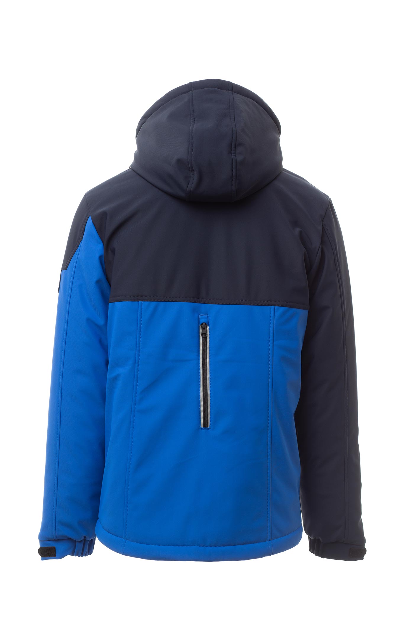 Herren Winterjacke aus Softshell mit abtrennbarer Kapuze in Blau