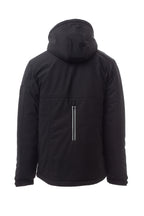 Herren Winterjacke aus Softshell mit abtrennbarer Kapuze in Schwarz