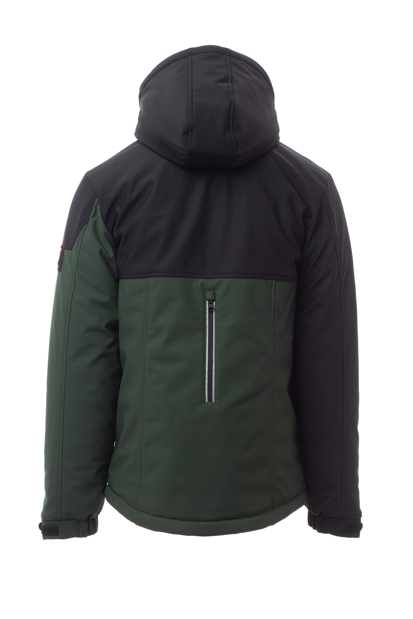 Herren Winterjacke aus Softshell mit abtrennbarer Kapuze in Grün