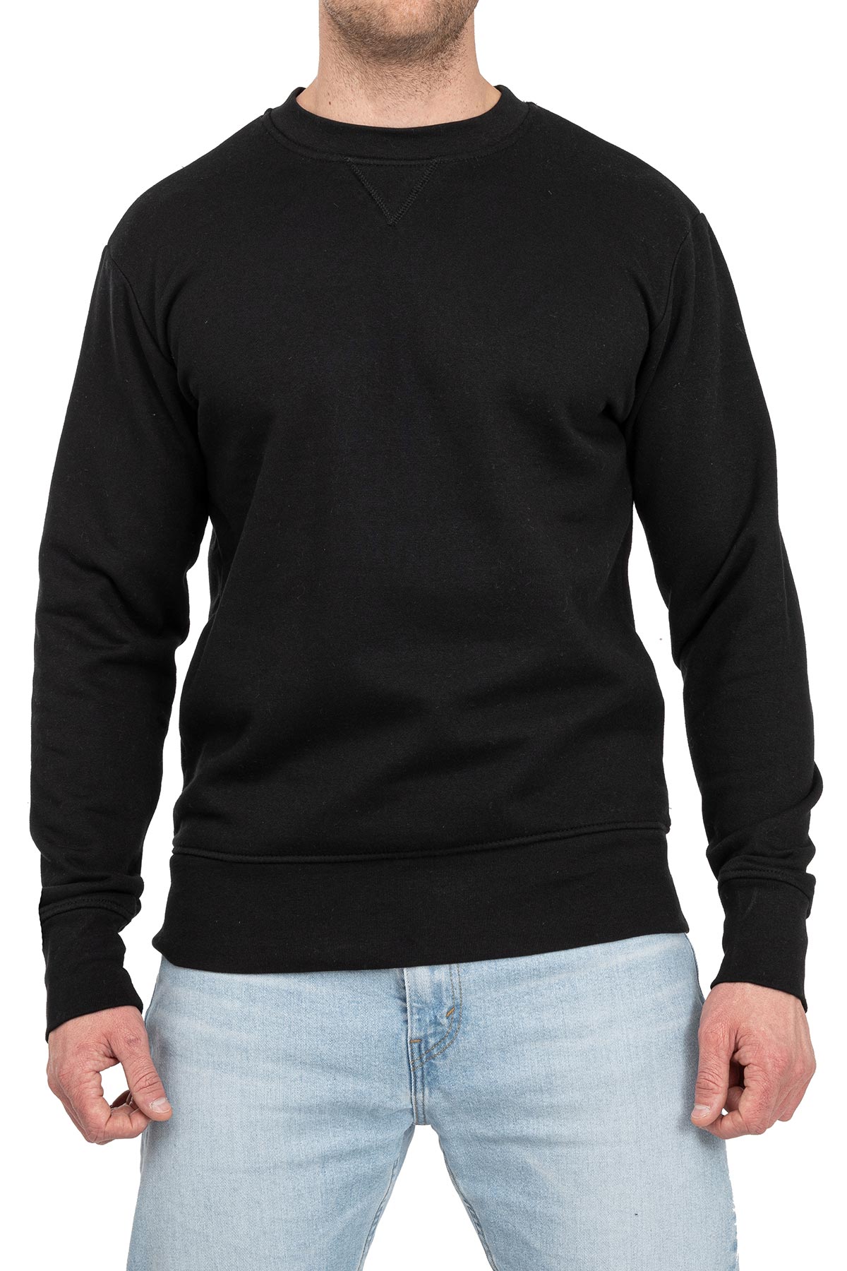 günstiger Basic Herren Pullover in Schwarz