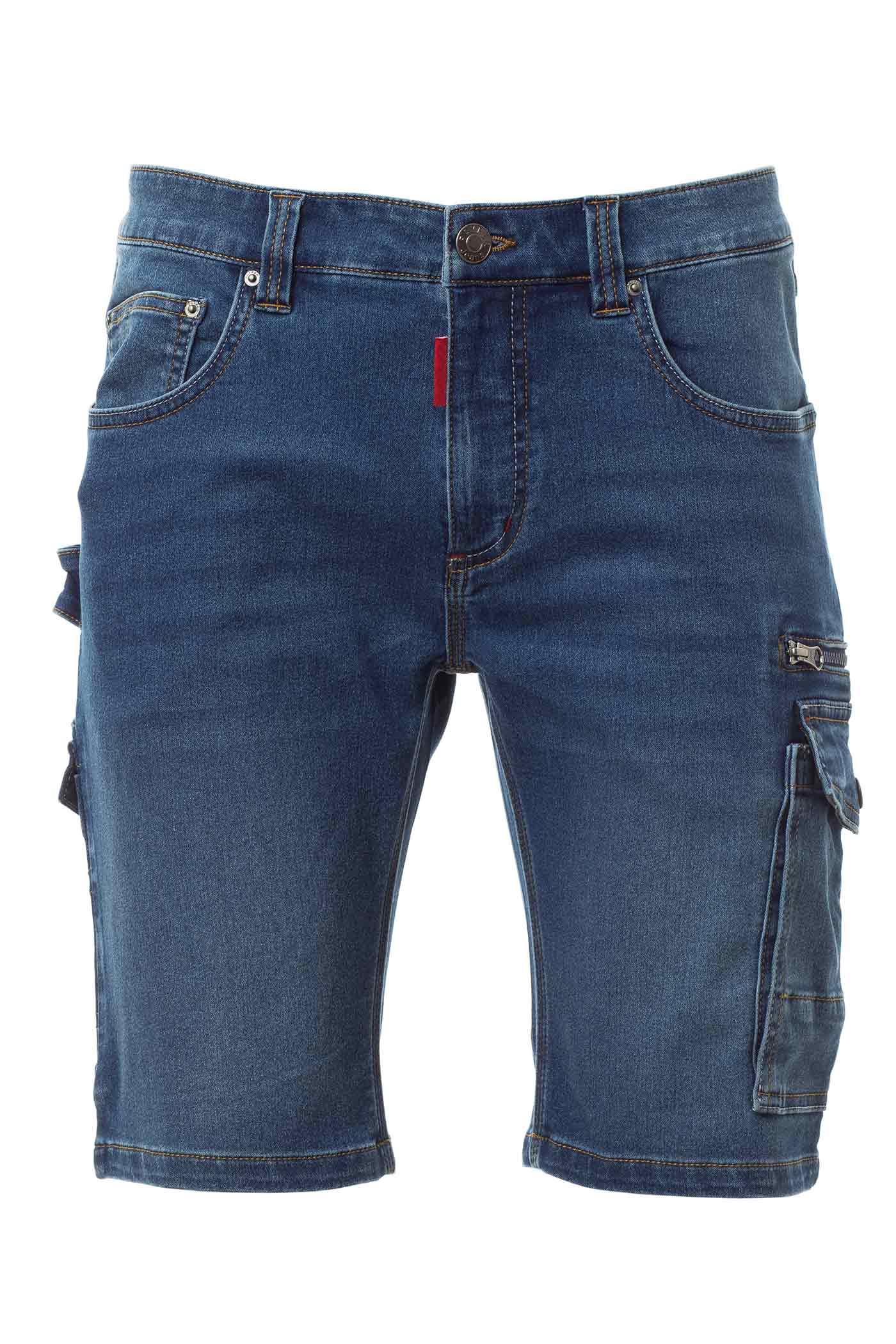 Herren kurze Arbeitshose im Jeans-Design mit funktionalen Taschen in Dunkelblau