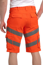 Herren kurze Hose Warnschutz mit Gesäßtaschen in Orange