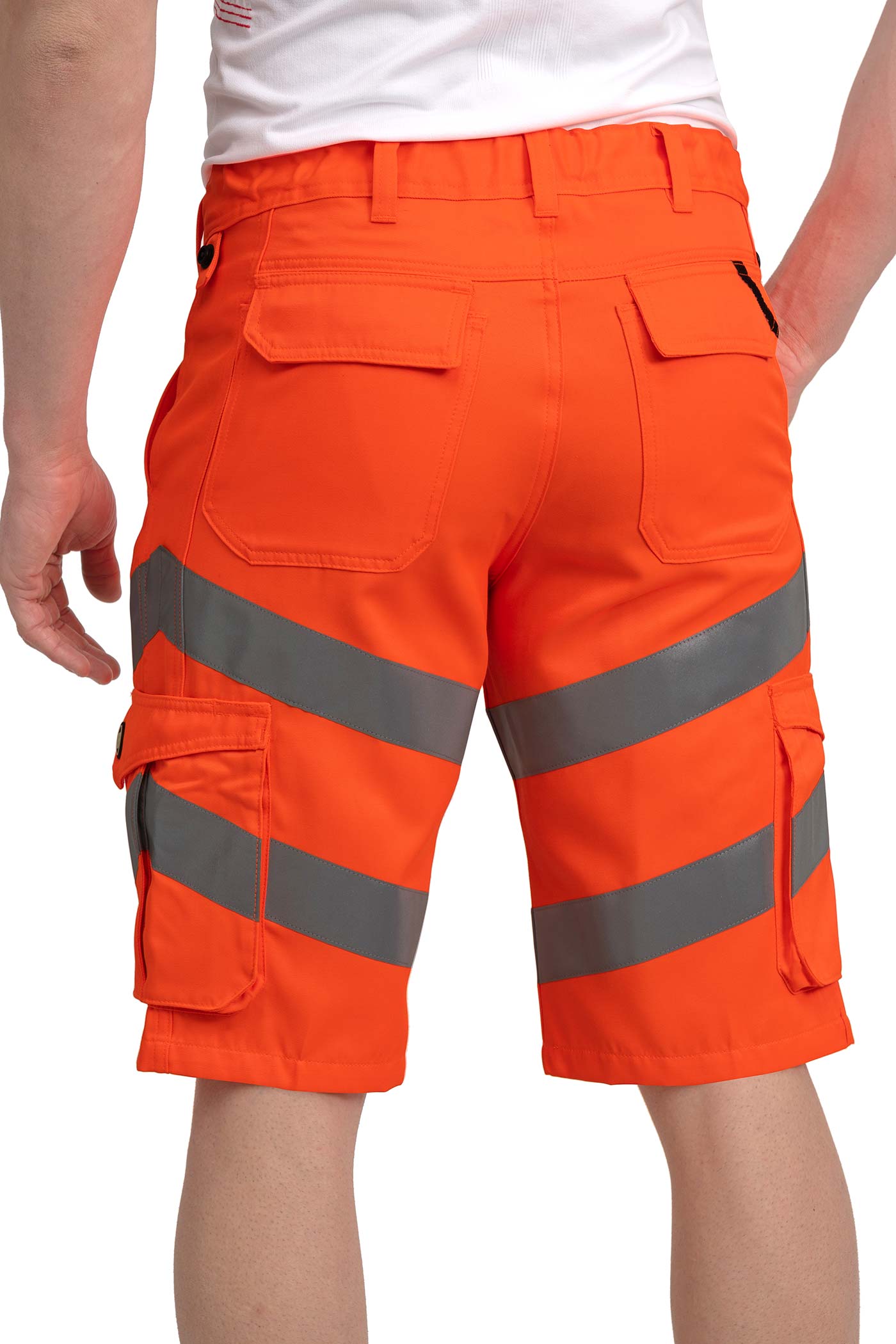 Herren kurze Hose Warnschutz mit Gesäßtaschen in Orange
