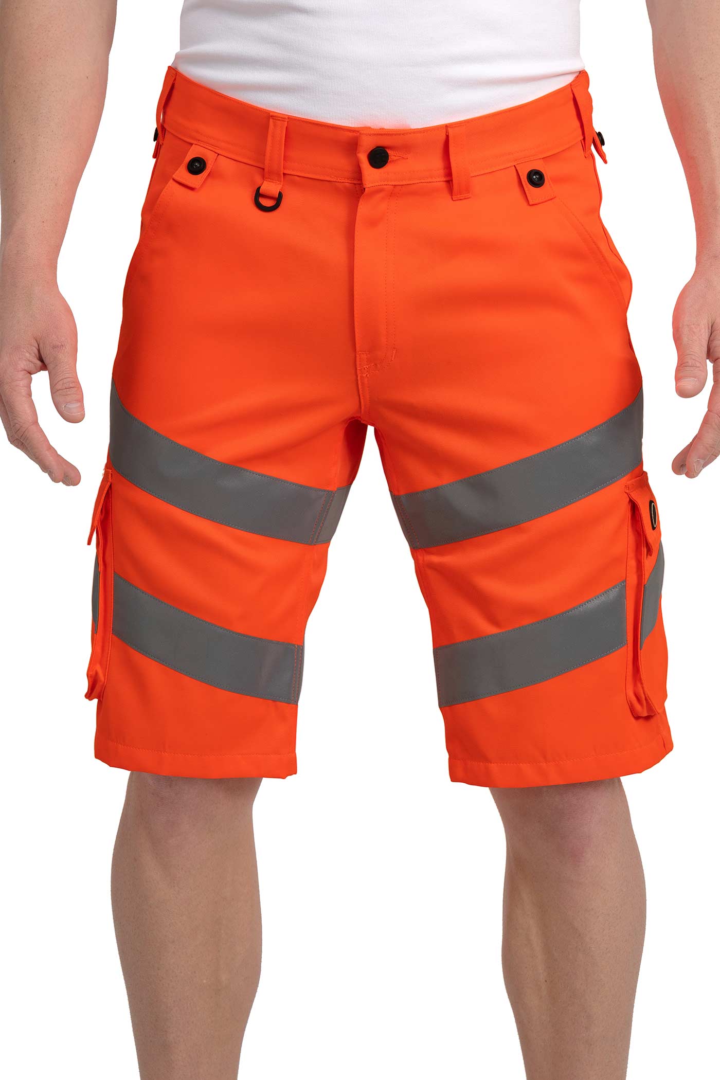 Herren Shorts Warnschutzhose mit vielen Taschen in Orange