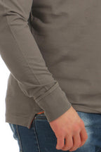 langarm Poloshirt Herren mit Feinripp in Anthrazit