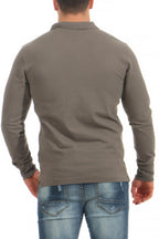preiswerter 3er Pack Poloshirts langarm fuer Maenner in Anthrazit